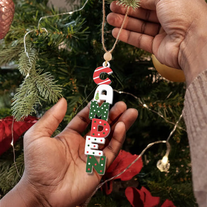 Personalized  Acrylic Christmas Name Letter Ornament 2025 – Custom Stocking Tag