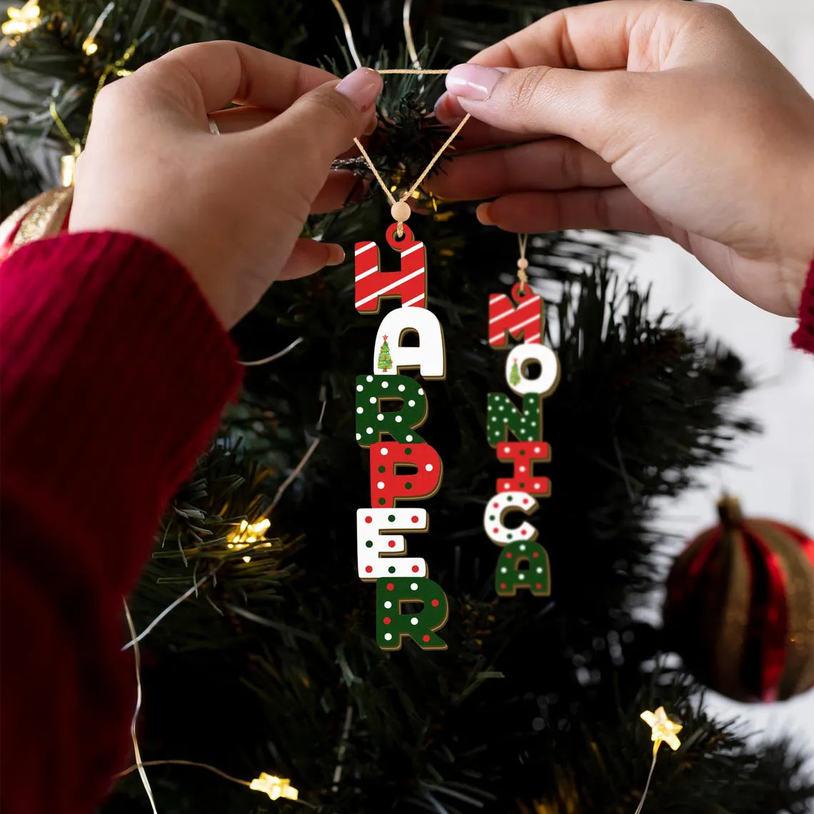 Personalized  Acrylic Christmas Name Letter Ornament 2025 – Custom Stocking Tag