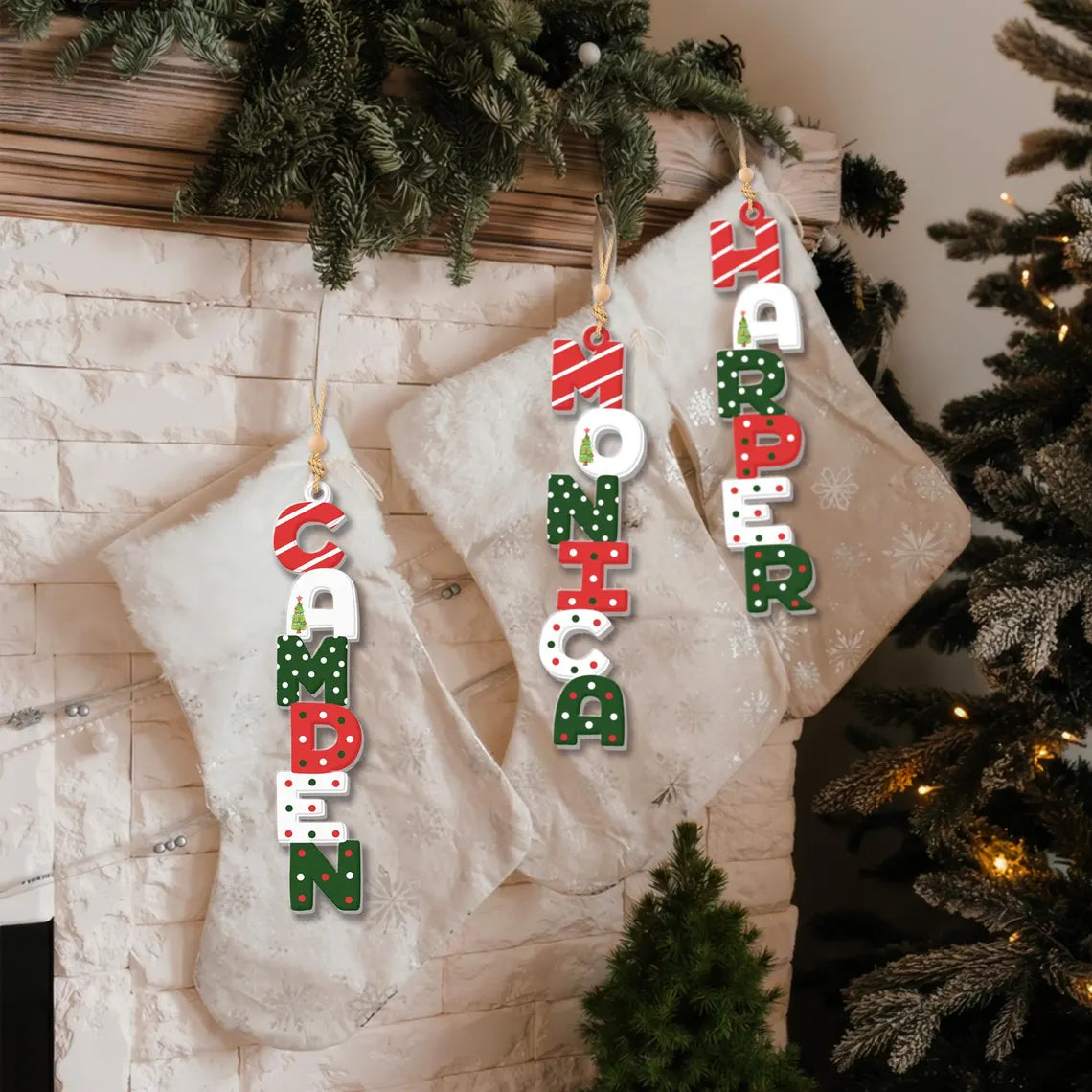 Personalized  Acrylic Christmas Name Letter Ornament 2025 – Custom Stocking Tag
