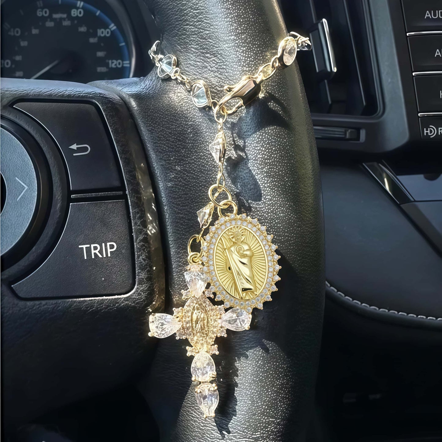 Custom Catholic-Inspired Car Charm – Virgin Mary or Jesus