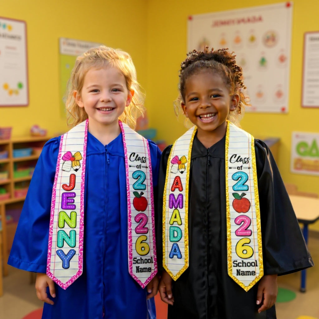 Personalized Kindergarten Graduation Stole – Custom Kids Sash