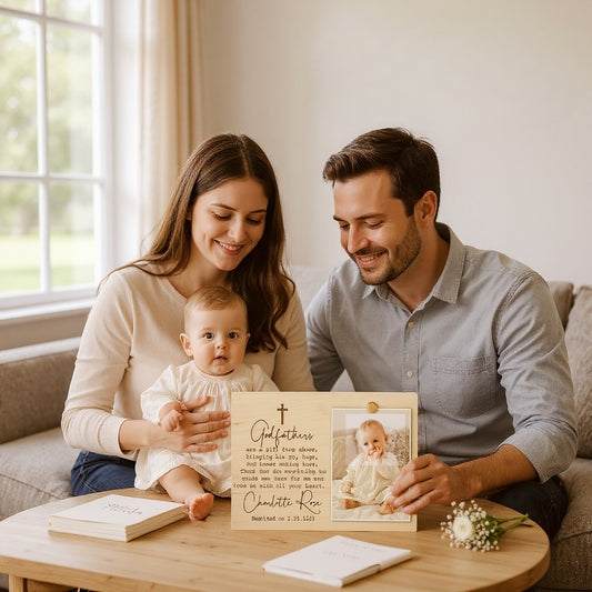 Personalized Godparents Frame – Baptism Gift from Godchild