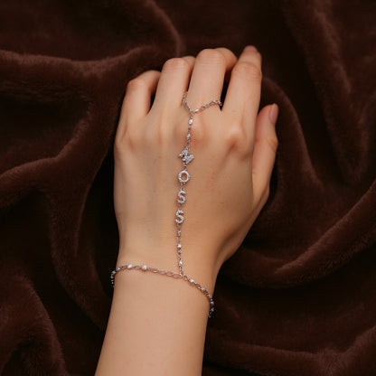 Custom Name Hand Chain – Pavé Gold & Silver Personalized Bracelet