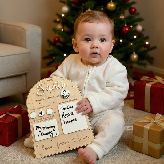 Personalized Dear Santa Christmas Wish Board – Custom Name Sign