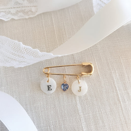 Something Blue Bridal Pin | 18K Gold Plated Blue Crystal Wedding Pin