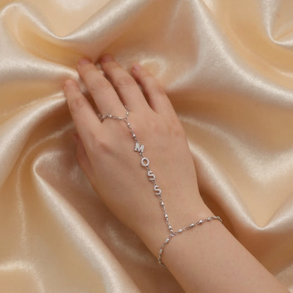 Custom Name Hand Chain – Pavé Gold & Silver Personalized Bracelet