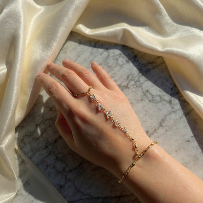 Custom Name Hand Chain – Pavé Gold & Silver Personalized Bracelet