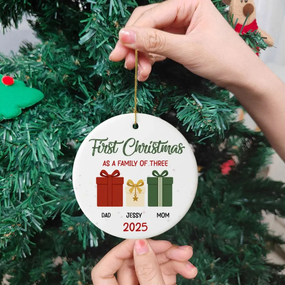 Baby’s First Christmas Ornament 2025 | Personalized Family Ornament
