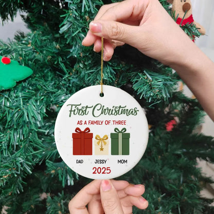 Baby’s First Christmas Ornament 2025 | Personalized Family Ornament