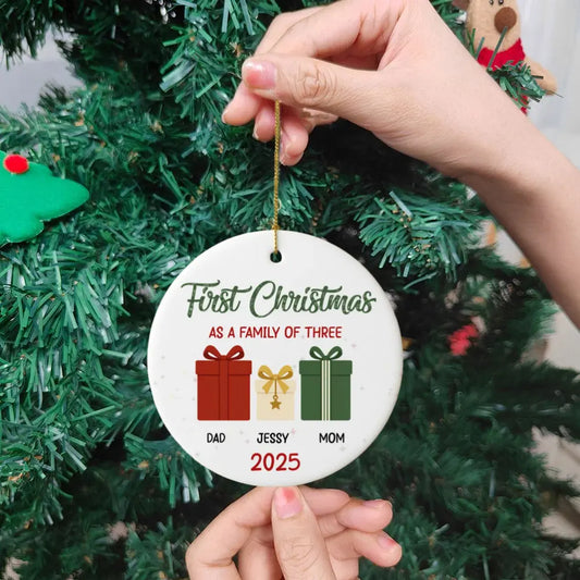 Baby’s First Christmas Ornament 2025 | Personalized Family Ornament