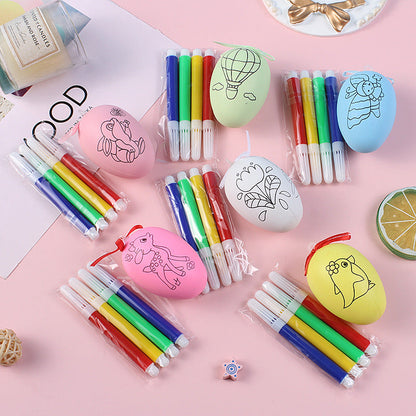 DIY-Ostereier-Malset aus Plastik für Kinder – handbemalte Eierschale im Cartoon-Stil
