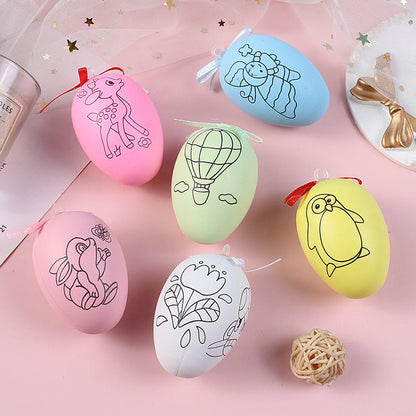 DIY-Ostereier-Malset aus Plastik für Kinder – handbemalte Eierschale im Cartoon-Stil