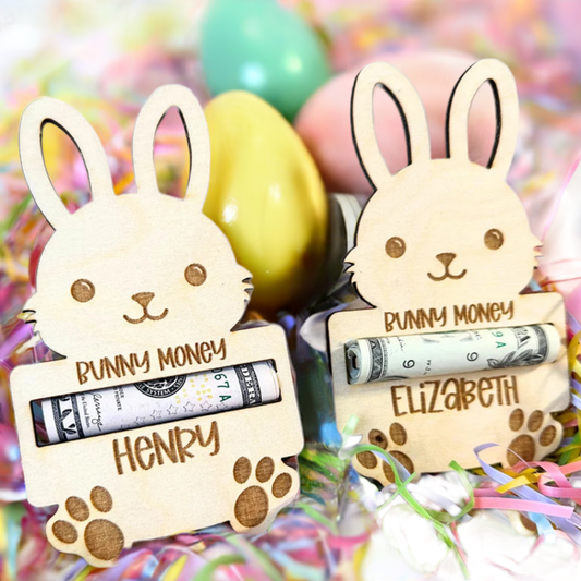 Personalized Easter Bunny Money Clip| Easter Basket Stuffer| Easter Basket Tag