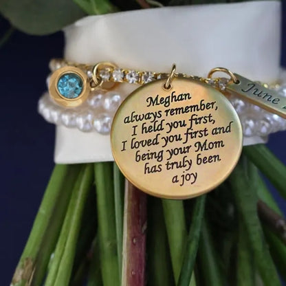 Something Blue Bridal Bouquet Charm – Custom Message & Date