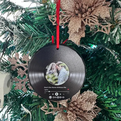 Custom Song Photo Glass Ornament | Personalized Couple Gift