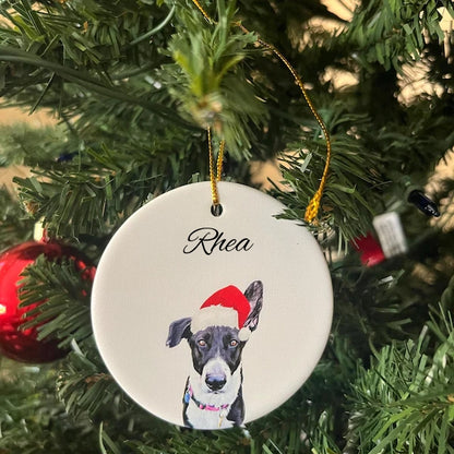 Personalized Pet First Christmas Ornament 2025 | Double-Sided Ceramic