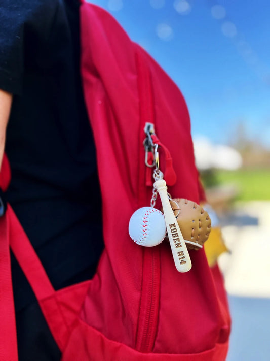 Custom Baseball Keychain Set – Engraved Gift for Players & Teams