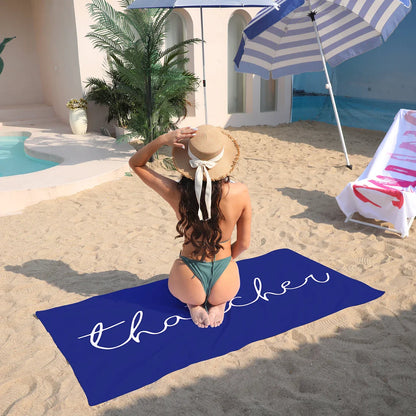 Custom Name Beach Towel – Personalized Birthday, Pool Party, or Vacation Gift