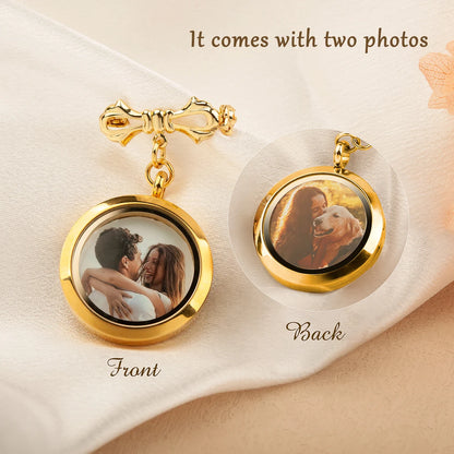 Wedding Bouquet Photo Charm – Crystal & Plain for Bride or Groom