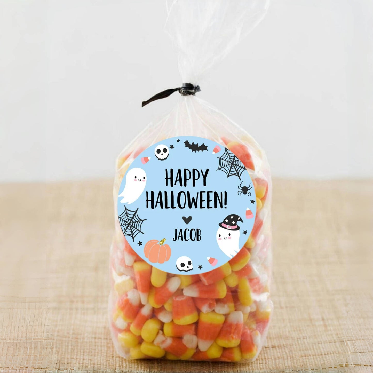Personalized Halloween Stickers – Cute Kids Party Favor Labels Sticker Set