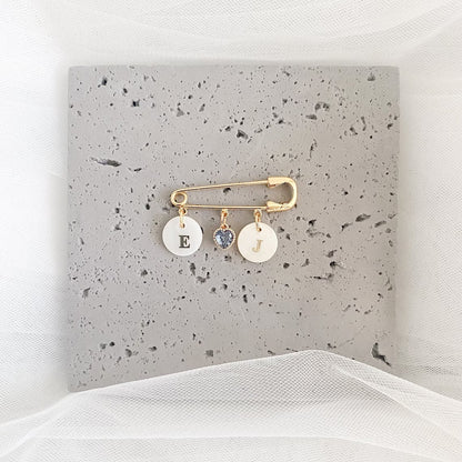 Something Blue Bridal Pin | 18K Gold Plated Blue Crystal Wedding Pin