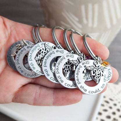 RN MSN Nurse Keychain | Personalized Graduation Gift for Nursing Students