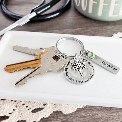 RN MSN Nurse Keychain | Personalized Graduation Gift for Nursing Students