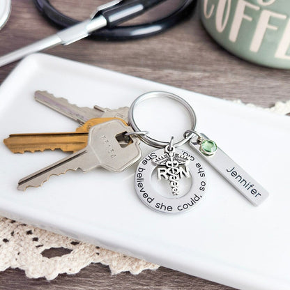 RN MSN Nurse Keychain | Personalized Graduation Gift for Nursing Students