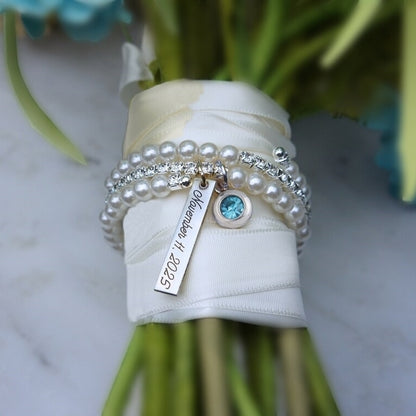 Something Blue Bride Bouquet Charm – Engraved Gift