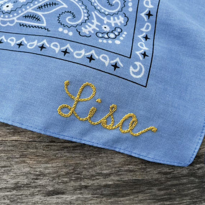 Personalized Dog Bandana with Name | Custom Chainstitch Embroidery