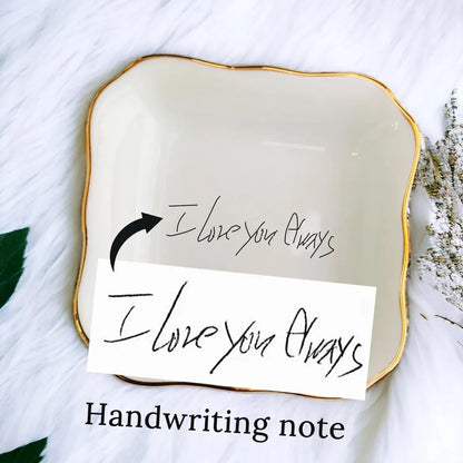 Personalized Handwriting Ring Dish – Custom Jewelry Keepsake Gift
