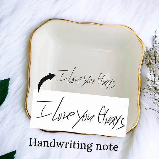 Personalized Handwriting Ring Dish – Custom Jewelry Keepsake Gift
