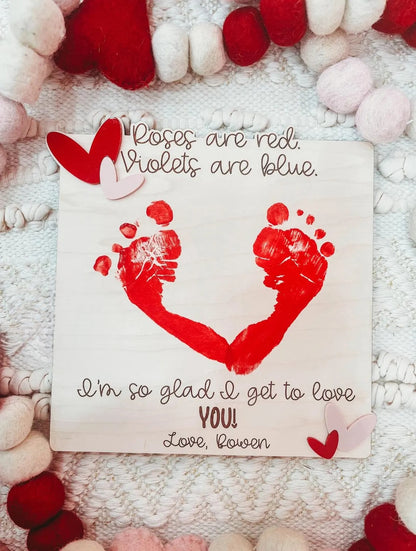 Valentine’s Day Toddler Footprint Sign | Personalized DIY Gift