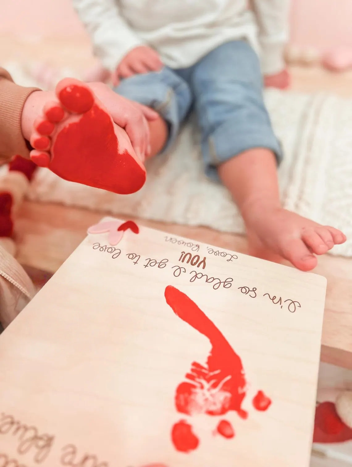 Valentine’s Day Toddler Footprint Sign | Personalized DIY Gift
