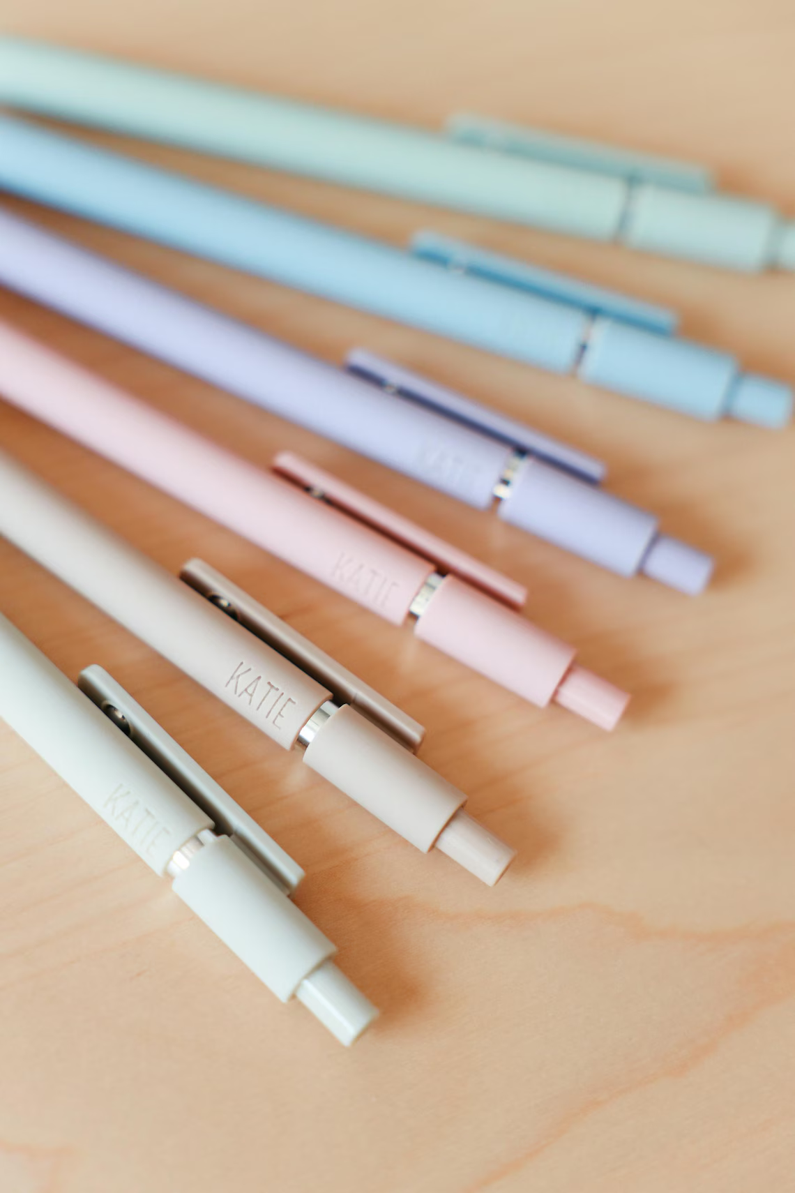 6-Pen Pastel Gel Pen Set | Personalized Name Engraved Gift for Her