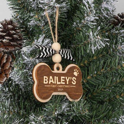 Personalized Dog Bone Ornament – Dog’s First Christmas Keepsake