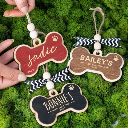 Personalized Dog Bone Ornament – Dog’s First Christmas Keepsake