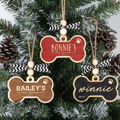 Personalized Dog Bone Ornament – Dog’s First Christmas Keepsake