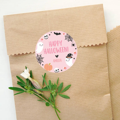 Personalized Halloween Stickers – Cute Kids Party Favor Labels Sticker Set