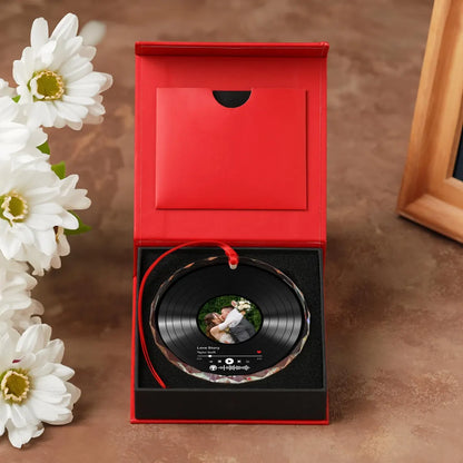 Custom Song Photo Glass Ornament | Personalized Couple Gift