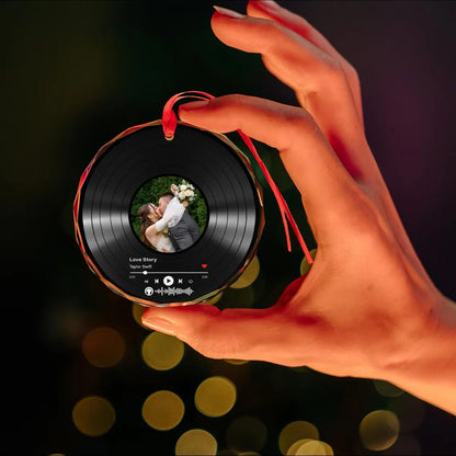 Custom Song Photo Glass Ornament | Personalized Couple Gift