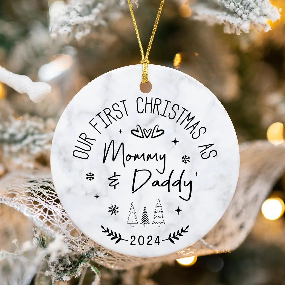 New Parents Ornament | Personalized Our First Christmas Gift