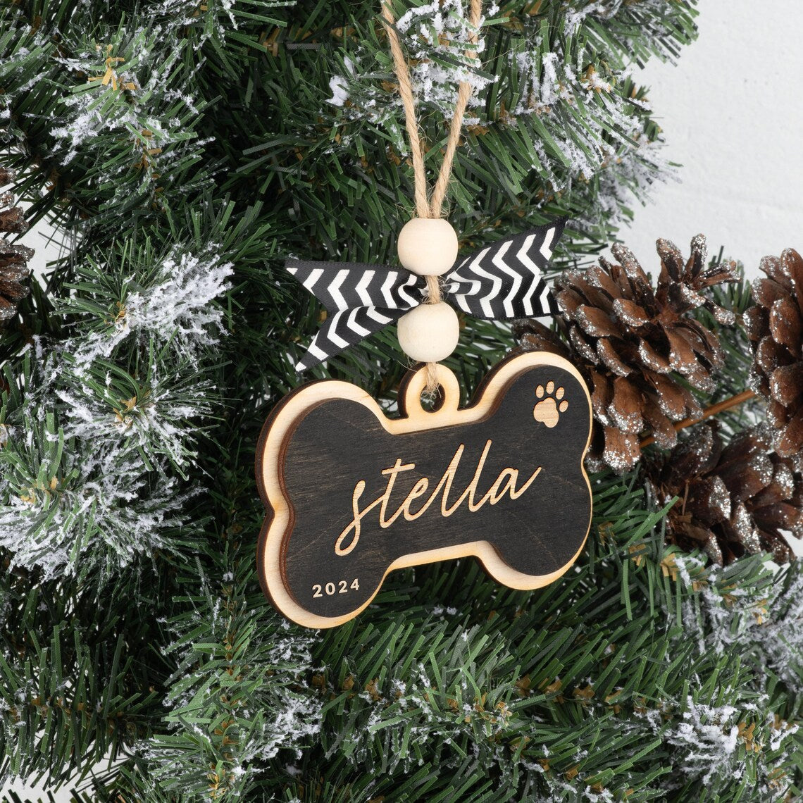 Personalized Dog Bone Ornament – Dog’s First Christmas Keepsake