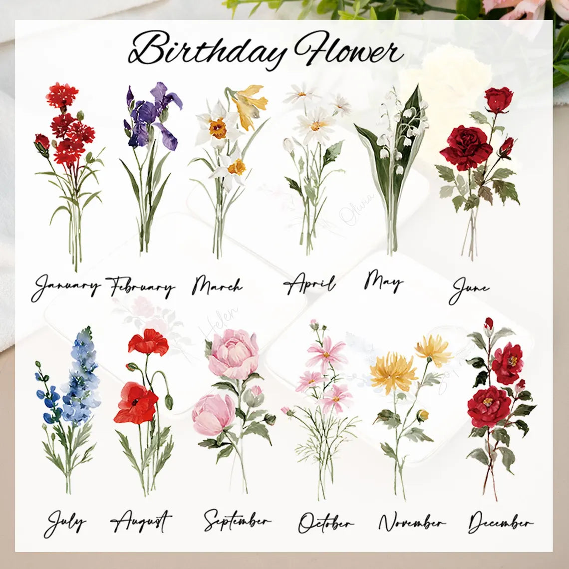 Personalised Birth Flower Trinket Dish – Custom Name Ring Dish Gift