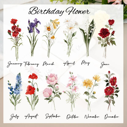 Personalised Birth Flower Trinket Dish – Custom Name Ring Dish Gift