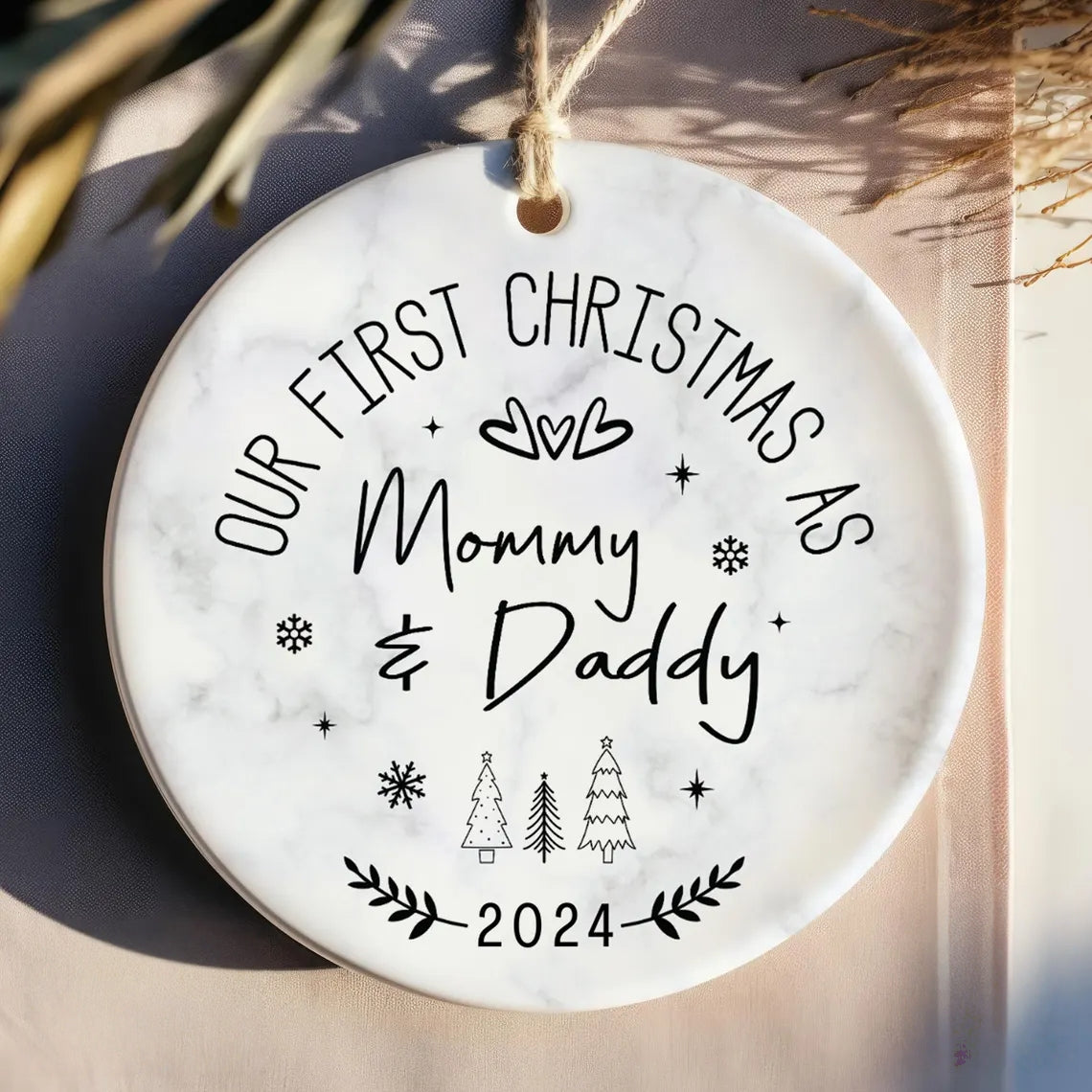 New Parents Ornament | Personalized Our First Christmas Gift