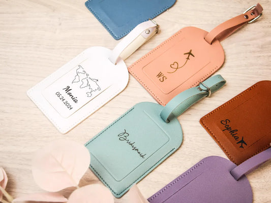 Custom Monogrammed Luggage Tags – Vegan Leather