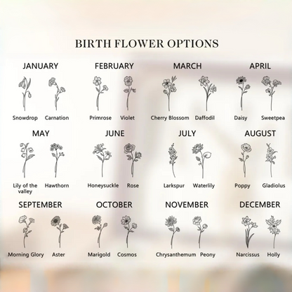 Custom Birth Flower Wooden Jewelry Box – Personalized Gift for Her