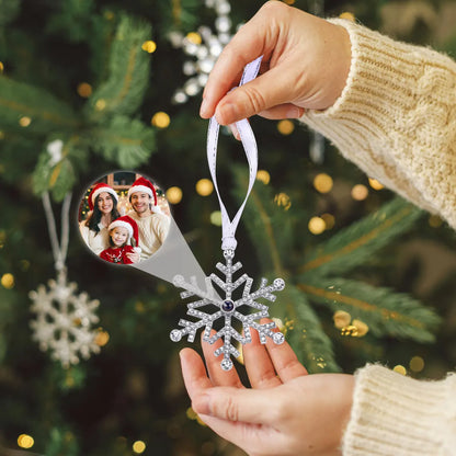 Personalized Christmas Snowflake Ornament – Custom Photo Bauble