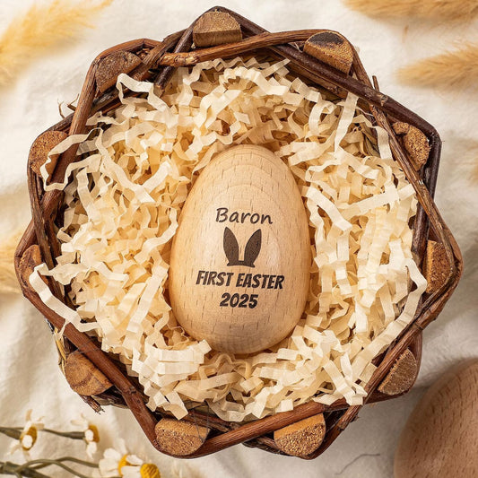Personalisiertes Osterei aus Holz – Lasergraviertes Ostergeschenk für Kinder 🐣🎁